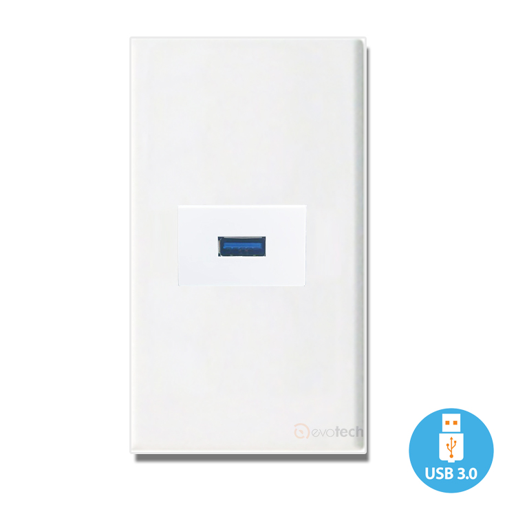 Riteav Piastra A Muro Decorativa Per RJ45 CAT5e, Connessione Senza Utensili, 1 Porta, Colore Bianco, Viti Incluse, Adatta Per Scatole Standard