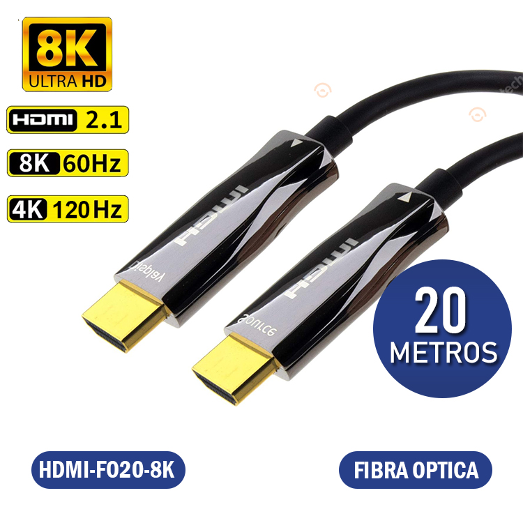 CABLE HDMI 2.1 FIBRA OPTICA 48Gbps 8K@60Hz (20 METROS)