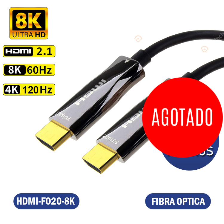 CABLE HDMI 2.1 FIBRA OPTICA 48Gbps 8K@60Hz (20 METROS)