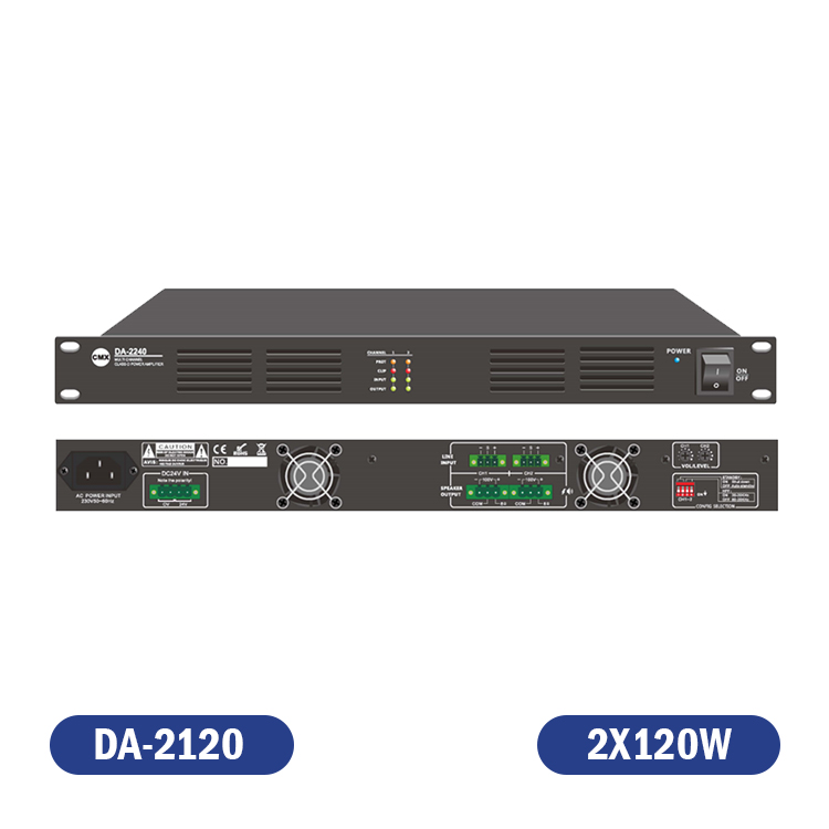 AMPLIFICADOR CLASE D 2X120W  70/100V - 8Ω