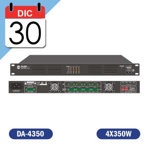 AMPLIFICADOR CLASE D 4X350W 70/100V - 8Ω