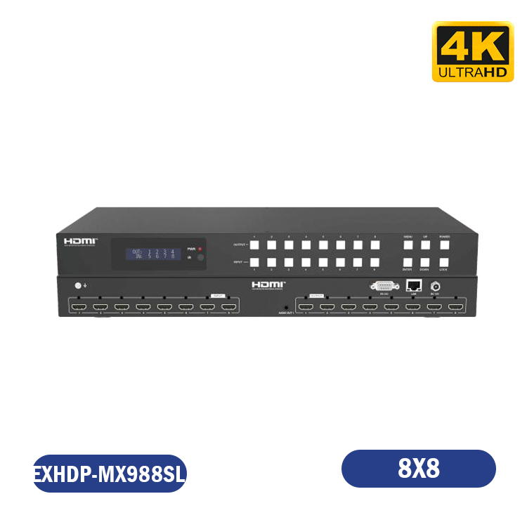 MATRIX HDMI 8X8 4K/30Hz CON FUNCION VIDEOWALL MULTIMODO