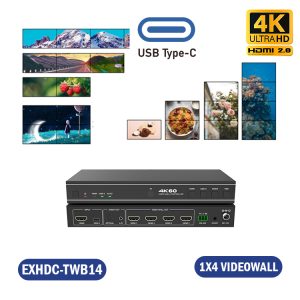 VIDEOWALL CONTROLLER 1X4 18 Gbps CON FUNCION MULTI-MODO 4K@60 (YUV 4:4:4) RS/232