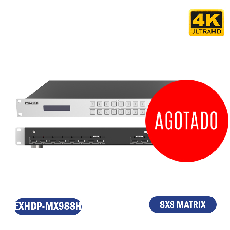 MATRIX HDMI 8X8  4K@30Hz , CONTROL REMOTO, RS/232, INTERFAZ WEB