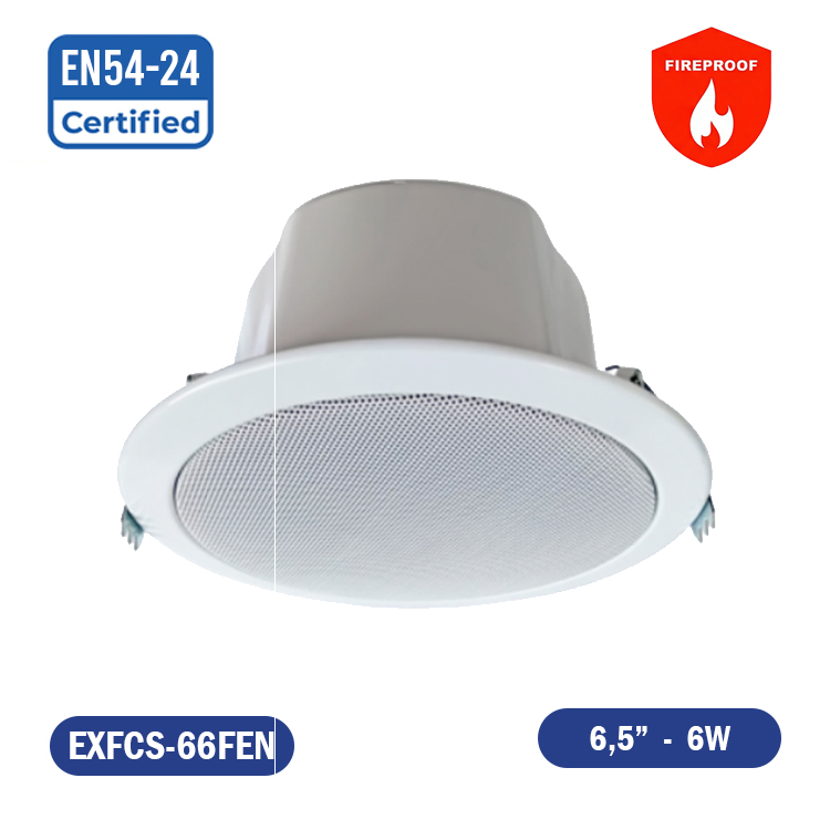 PARLANTE DE CIELO CON CUPULA NORMA EN54-24  70/100V  6W,  WOOFER 6.5"