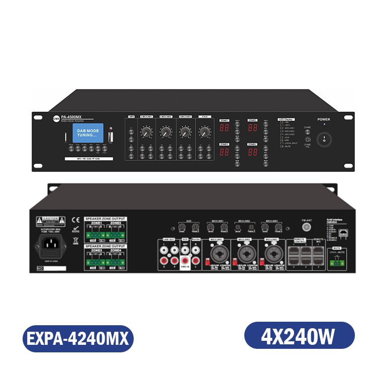 AMPLIFICADOR MATRIX 4X4 70/100V 240W