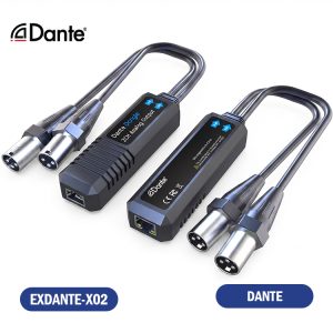 DONGLE DANTE A 2 SALIDAS ANALOGAS XLR MACHO