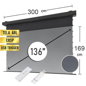 TELON ELECTRICO TENSIONADO 136″ CON TELA ALR (RECHAZO DE LUZ AMBIENTAL)