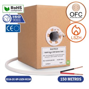 CABLE DE PARLANTE CERTIFICADO, 16 AWG 150 METROS , OFC - LSZH